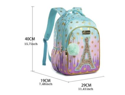 Mochila Escolar com Torre de Lantejoulas Bikab Mochila Escolar para Crianças