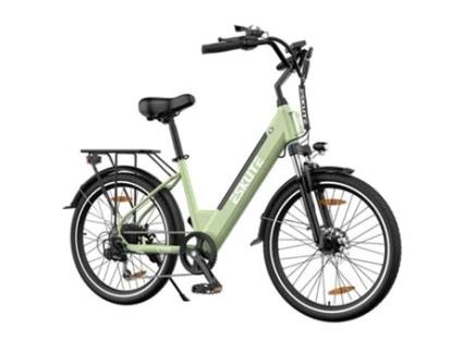 Bicicleta Elétrica ESKUTE C100 250W 36V 10.4Ah 25Km/H 50-60Km Travões de Disco Mecânicos Shimano 7 Velocidades Verde