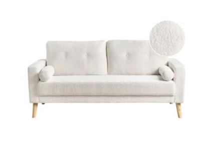 Sofá de 2 lugares BELIANI Kalmar de Bouclé Branco 182x74x88