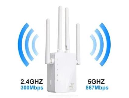 Moonmini 1200 Mbps Dual Band Wifi Repetidor Através Da Parede Repetidor 4 Antenas Wifi Extensor de Alcance