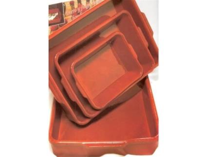 Fuente rectangular barro alas 26x19 cm