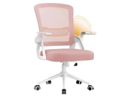 Cadeira de Escritório Executiva Ergonómica RACINGREAT Braços Rebatíveis Malha Modelo M Rosa