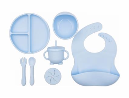 Conjunto de alimentação de silicone - BLW ESSENTIALS - Conjunto de 8 peças para desmame