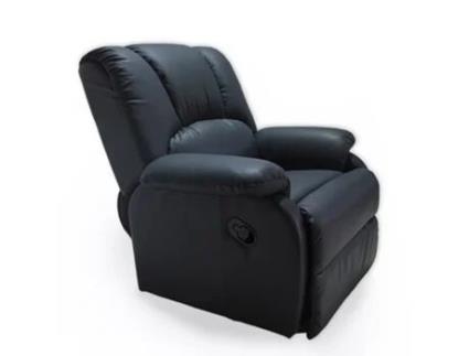 Cadeirão de Relaxamento com Função de Massagem Maxifree em Pele Sintética Azul-Marinho MUEBLES STOCK