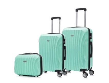 Conjunto de Mala Abs Rígido 3 Peças/Mala Cabine 55Cm/Mala Média 68Cm/Maleta Maquiagem RAYKONG