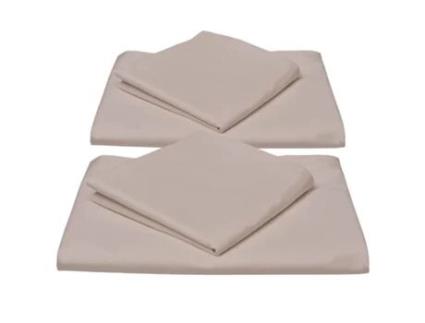 Roupa de Cama Julie 135X200Cm Fronha 80X80Cm Taupe Renforcé Conjunto de 2 BEAUTISSU