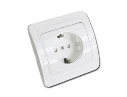 Electricidad base enchufe con tt blanca bl.+seg.infantil 20128