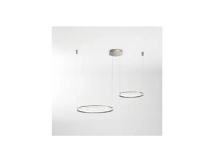 Lustre Suspenso Duplo Led Edge 99W Cinza Titânio PERENZ