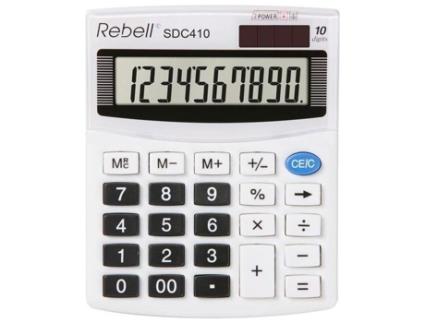 Recalculadora Sdc410 Sdc410 10 Dígitos Display Padrão e Angewinkeltem Branco REBELL