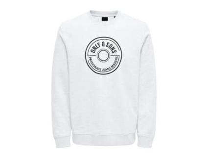 Sweatshirt de Homem 5715324424597 Algodão Branco (S)