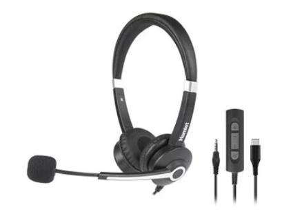 Auriculares Hheadmcjs Casco Alámbrico Diadema Oficinacentro Llamadas Usb HAMLET Preto