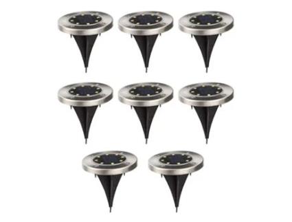 8pcs Solar Ground Light, led Solar Disk Light Outdoor Waterproof Jardim Paisagem Iluminação