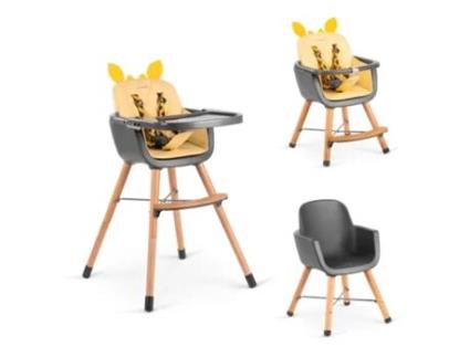 Cadeira Alta Giraffe Throne para Bebé com Altura Regulável e Tabuleiro de Comida Amovível Segura e Resistente 6 Meses BEELOOM