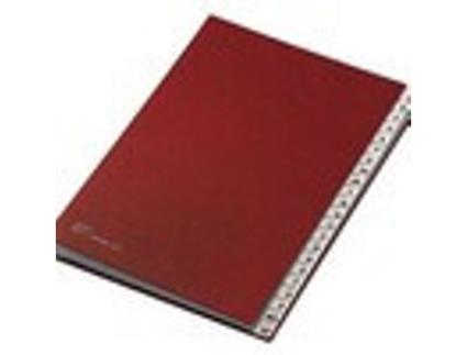 FRASCHINI Pastas Alfabéticas Divisor de Couro Vermelho 240 X 340 Mm