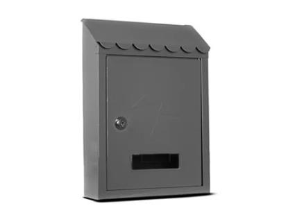 Caixa de correio exterior SBL cinza de metal para encomendas, correio de parede