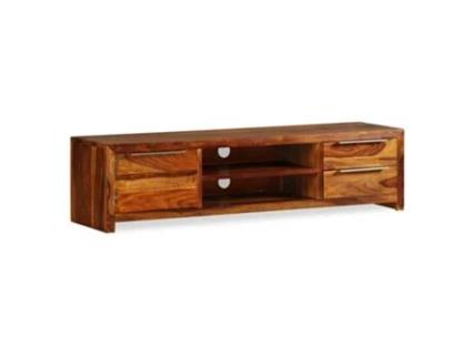 Móvel para TV em Madeira Maciça de Sheesham Castanho 120X30X30 cm 2502175 MOBIKASA