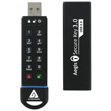 Pen Drive Aegis Secure Key 3.0 120 GB USB Type-A 3.2 Gen 1 (3.1 Gen 1) (Preto) - 