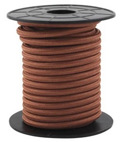 Bobine Cabo Eléctrico Têxtil 2x 0,75mm Castanho (10 mts) - 