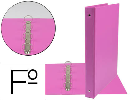 Pasta 4 Aneis 25mm Redondos Plastico Folio Cor Fucsia