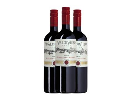 Vinho VALDIVIESO Merlot Valle de Curicó Reserva (0.75 L - 3 Unidades)