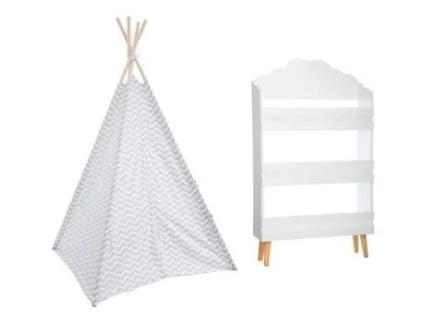 Estante Nuvem Branca 3 Prateleiras Tenda Decorativa Cinza H160 para Crianças ATMOSPHERA FOR KIDS