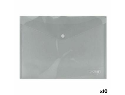 Portadocumentos INGRAF Plástico Transparente Fecho A4 (10 Unidades)