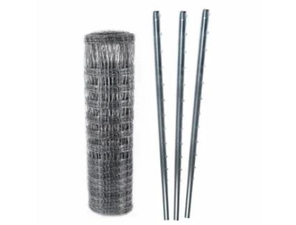 300 M Cerca de Jogo, Cerca Florestal, Cerca de Campo 180/24/15 Pesada + Postes em Z de 2,3 M de Comprimento AQUAGART