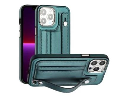 Capa Mobile Phone Cases Shockproof With Wrist para iPhone 13 Pro Max Pele Castanho