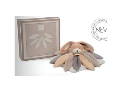 Edredom Coelho Taupe DOUDOU ET COMPAGNIE 28Cm para Bebê Um Edredom Muito Macio com Gola