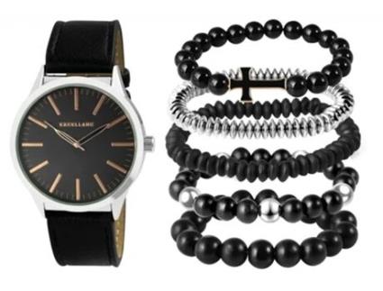 Conjunto Homem Relógio + Pulseiras EXCELLANC