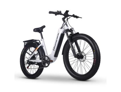 Bicicleta Elétrica SHENGMILO Mx06 48V17.5Ah Samsung Bateria Shimano 7 Velocidades Branca