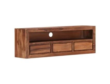 Móvel para TV em Madeira Maciça de Sheesham com 3 Gavetas e 1 Compartimento 120X30X40 cm 2502062 MOBIKASA