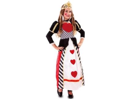 Fato de Menina DISFRAZZES Rainha De Copas Branco E Vermelho (Tam: 7 a 9 Anos)