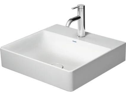 Lavatório DURAVIT DuraSquare, lavatório para móveis 50x47cm, 1 furo para torneira, sem transbordamento, com bancada com furo para torneira
