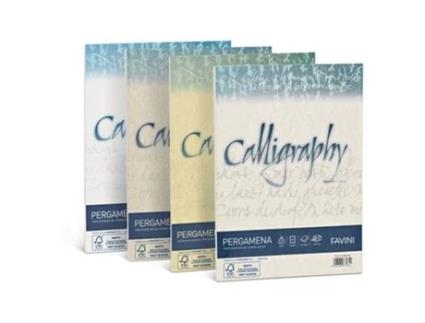 Papel de caligrafia FAVINI Pergamena para impressora jato de tinta A4 210X297 mm 50 folhas cor creme