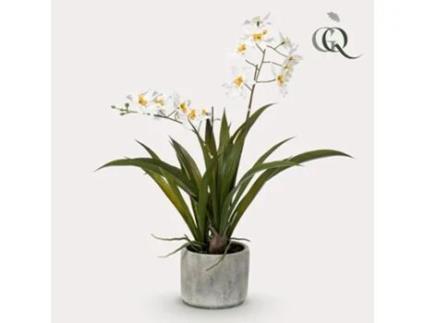 Planta Artificial Orquídea Branca 45Cm VERDE BOUTIQ
