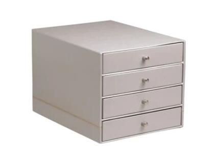 Caixa de Arrumação com 4 Gavetas em Pele Sintética Italiana RHODIA RHODIA