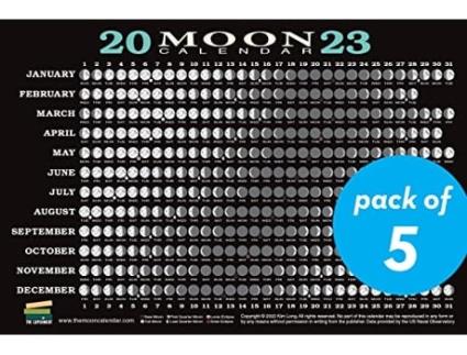 Livro 2023 Moon Calendar Card 5 pack de Kim Long (Inglês)