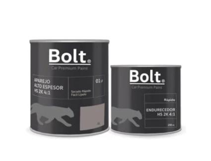 Conjunto Tintas de Retoque BOLT SPRAY PREMIUM PAINT Kit Hs Grey 2K 4:1 + Catalisador 1,25 lt (Preto)