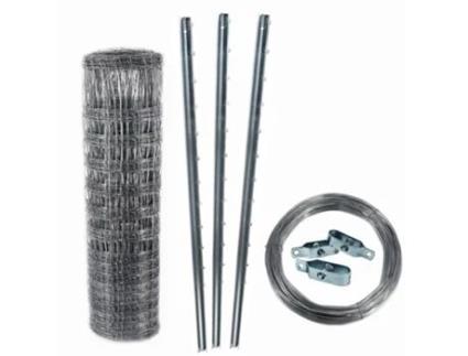 300 M de Vedação de Caça, Vedação Florestal, Vedação de Campo 100/15/15 + Postes + Arame de Tensão AQUAGART