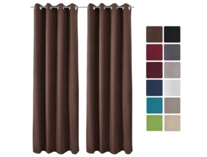 Amelie To Cortina com Ilhós 140X245Cm Castanho 2Pcs BEAUTISSU