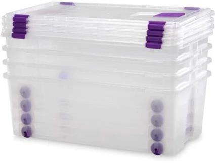 Caja Plástico Almacenaje Grandes Multiusos Con Ruedas Medidas 730 X 405 X 265 Capacidad de 62 Litros COMFORT HOUSE
