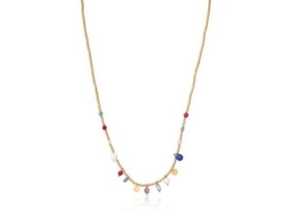 Colar feminino VICEROY FASHION 14050C01012 – Kiss Steel Ip Dourado Multicolor