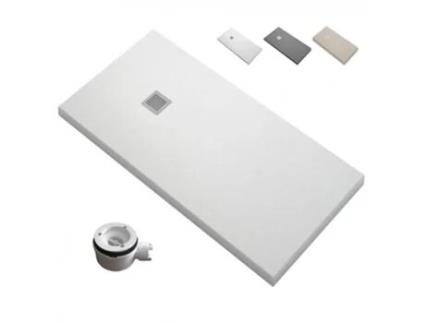 Base de Duche Resina Dacota Branco 70X100 Quadro Válvula 100X70 ESTILOBAÑO