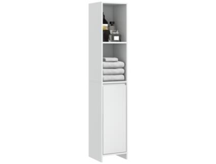 Coluna Casa de Banho MDF cor Branco 30x30x160 cm HOMCOM