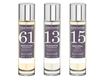 3X CARAVAN Perfume de Homem Nº61 Nº15 Nº13 150Ml
