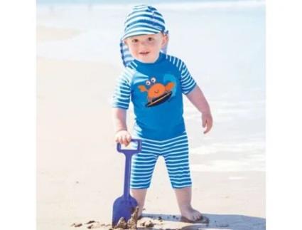 Fato de Proteção Solar Caranguejo Surfista 2 Peças Tamanho 5 a 6 Anos JOJOMAMANBEBE