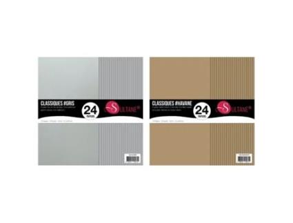 48 Papéis de Scrapbook Havana + Cinza 300G/M² Sultane