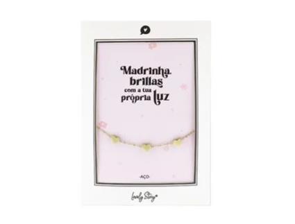 Pulseira Dourada Aco LOVELY STORY Corações Madrinha Brilhas com a Tua Propria Luz Bp231313-2Pt