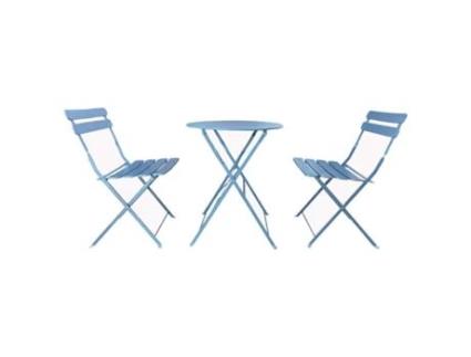 Mesa de Bistrô com 2 Cadeiras REBECCA MOBILI Azalea Turquesa 71X60X60 Cm